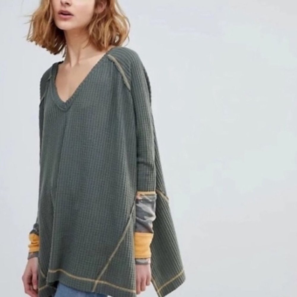 Free People / We The Free | Lovin' Leopard Oversized Long Sleeve Thermal Top